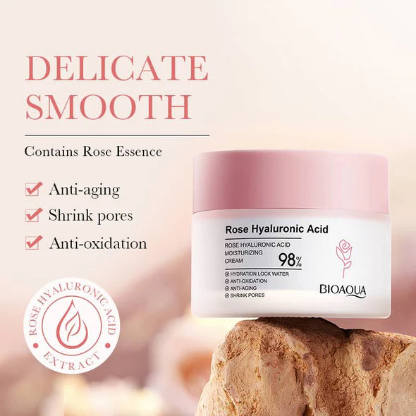 Bioaqua Rose Hyaluronic Acid Moisturizing Face Cream 50g