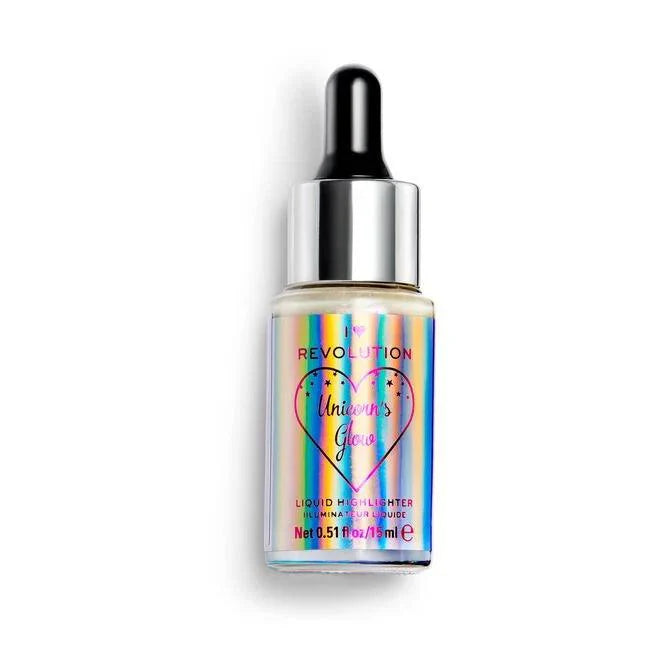 I Heart Revolution Liquid Highlighter Illuminator - Glow Enhancing Drops for Radiant Skin (UNICORN GLOW)
