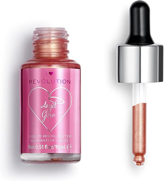 I Heart Revolution Liquid Highlighter Illuminator - Glow Enhancing Drops for Radiant Skin (ANGEL GLOW )