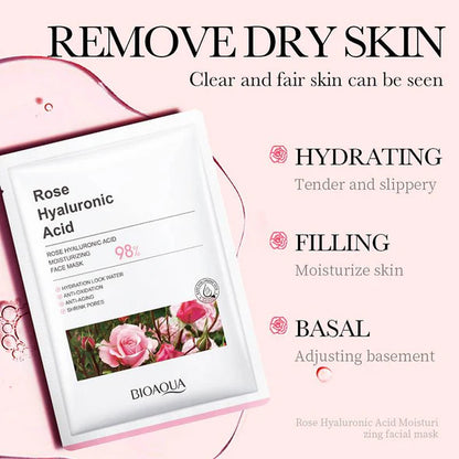 Bioaqua Rose Hyaluronic Acid Moisturizing Facial Sheet Mask