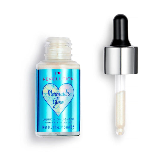 I Heart Revolution Liquid Highlighter Illuminator - Glow Enhancing Drops for Radiant Skin (MERMAID GLOW)